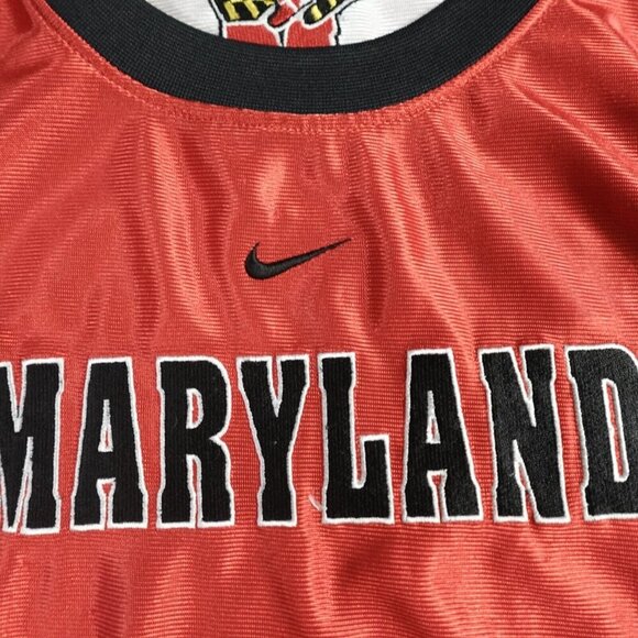Vintage Nike University of Maryland Jersey XL White Red Reversible Embroidered - Picture 10 of 11